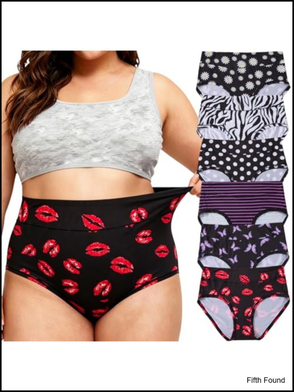 Plus Size High Waist Briefs 6-Pack Panties